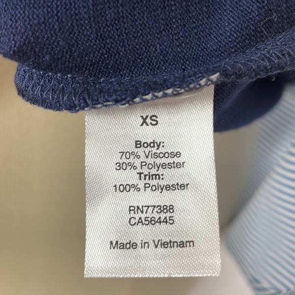 J. Crew Navy Blue Tank w/Blue & White Striped Shirt Tail and Back Keyhole - XS - Picture 11 of 12